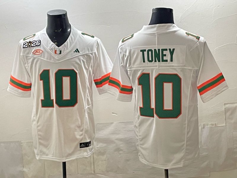 Men 2026 Miami Hurricanes #10 Toney White 3th generations Nike Limited NCAA Jersey 07->ncaa teams->NCAA Jersey